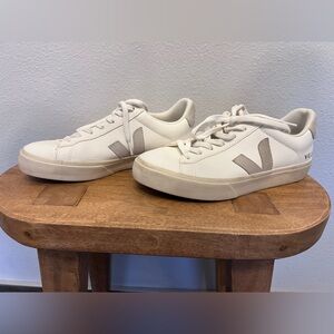 Veja Cream Sneakers with Tan Details